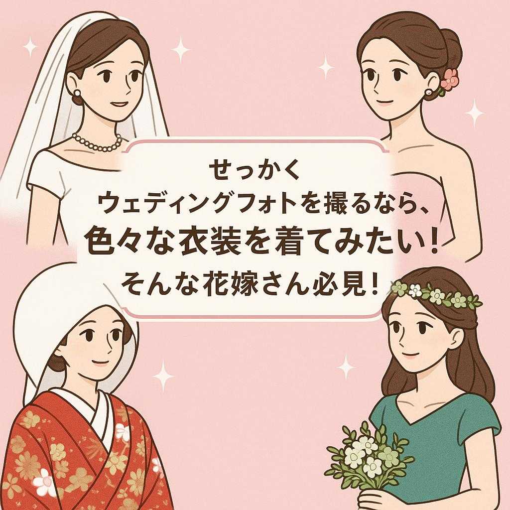 せっかくウェディングフォトを撮るなら、色々な衣装を着てみたい！」そんな花嫁さん👰必見！