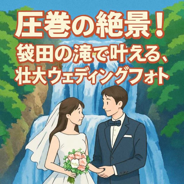「圧巻の絶景！袋田の滝で叶える、壮大ウェディングフォト」