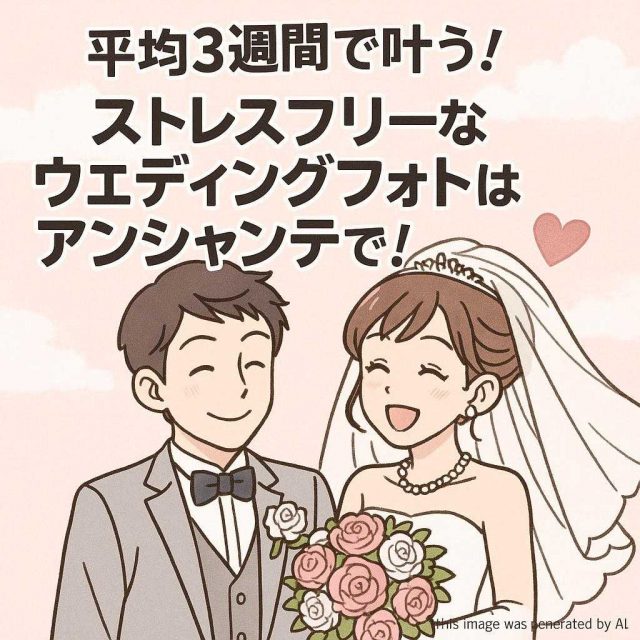 【平均3週間で叶う！】ストレスフリーなウェディングフォトはアンシャンテで！💖