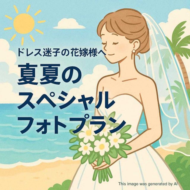 【ドレス迷子の花嫁様へ】真夏のスペシャルフォトプラン