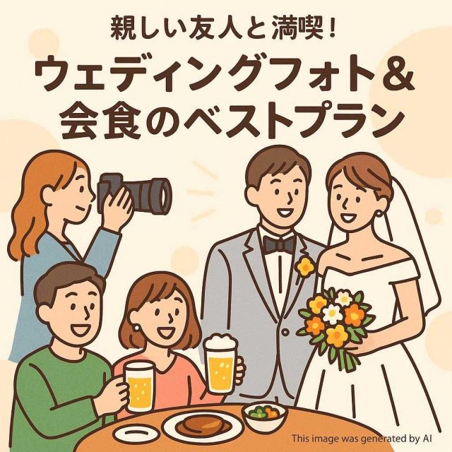 親しい友人と満喫！ウェディングフォト&会食のベストプラン