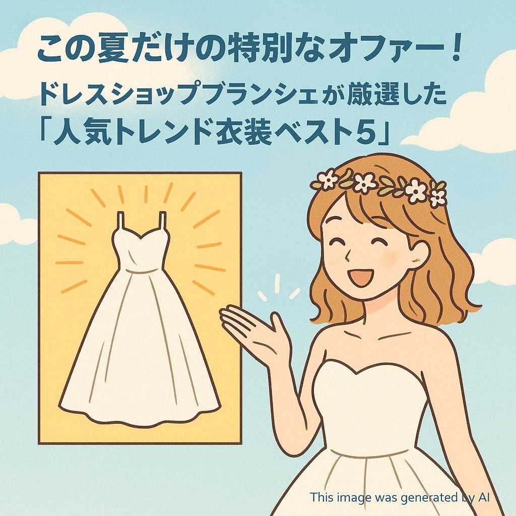 この夏だけの特別なオファー！ドレスショップブランシェが厳選した「人気トレンド衣装ベスト5」