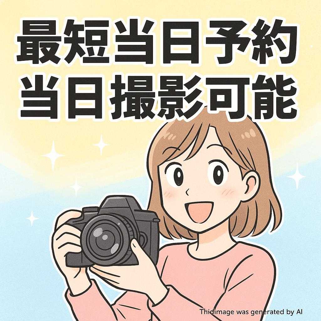 最短当日予約・当日撮影可能