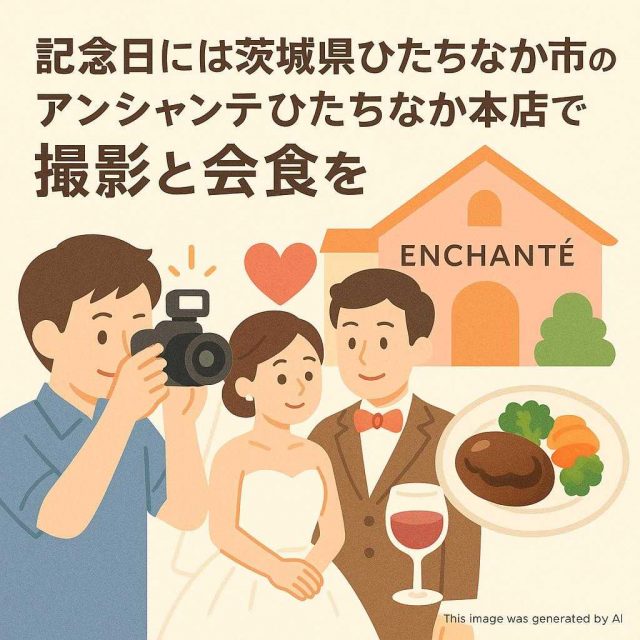 記念日には茨城県ひたちなか市のアンシャンテひたちなか本店で撮影と会食を