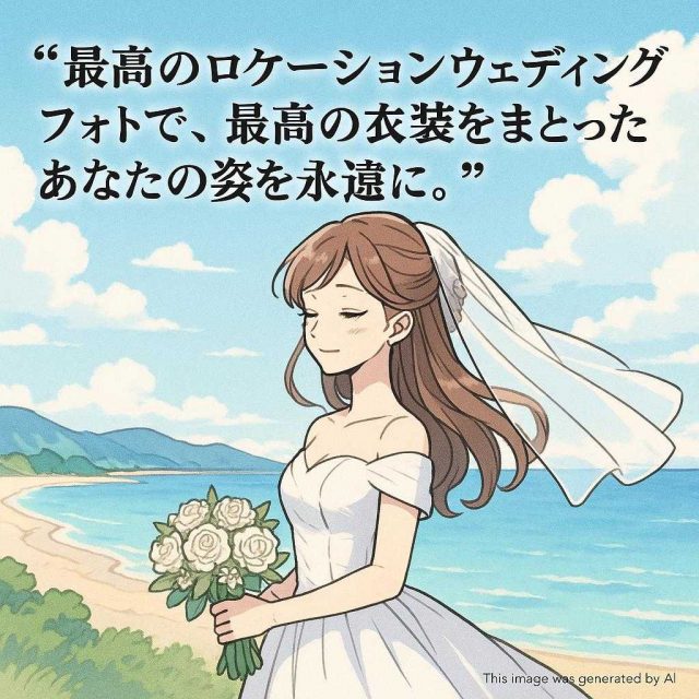 「最高のロケーションウェディングフォトで、最高の衣装をまとったあなたの姿を永遠に。」
