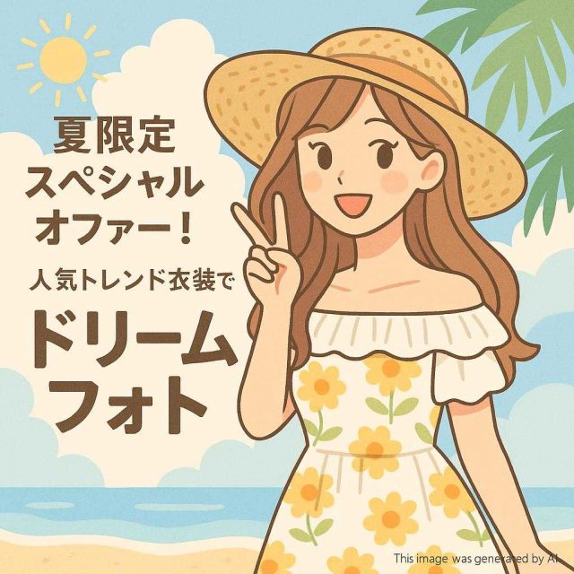 夏限定スペシャルオファー！人気トレンド衣装で撮るドリームフォト