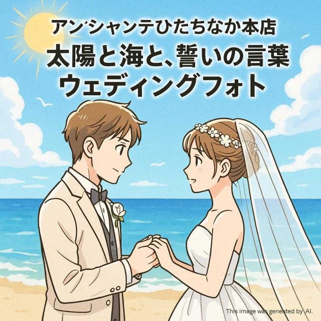 アンシャンテひたちなか本店  太陽と海と、誓いの言葉 ウェディングフォト