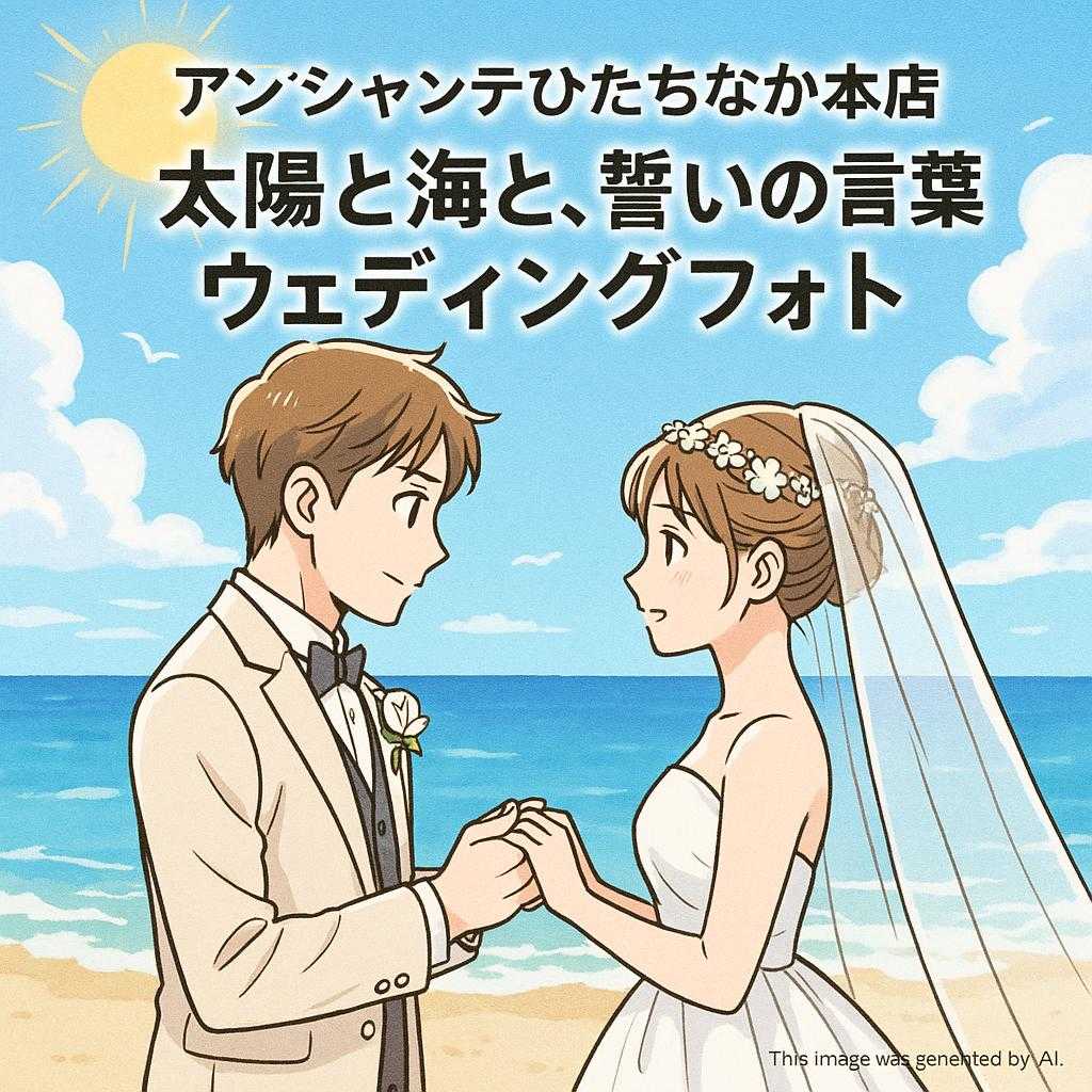 アンシャンテひたちなか本店  太陽と海と、誓いの言葉 ウェディングフォト
