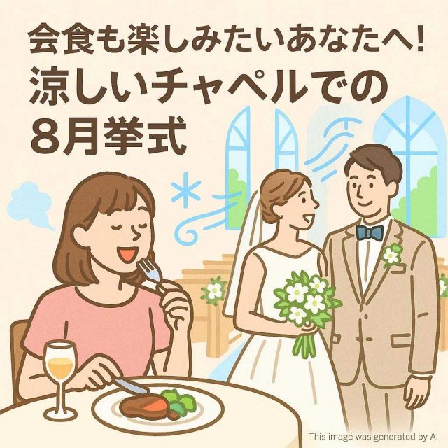 会食も楽しみたいあなたへ！涼しいチャペルでの8月挙式