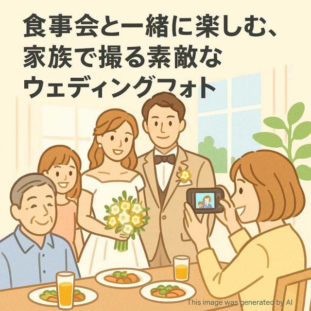 食事会と一緒に楽しむ、家族で撮る素敵なウェディングフォト