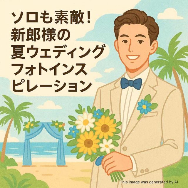 ソロも素敵！新郎様の夏ウェディングフォトインスピレーション