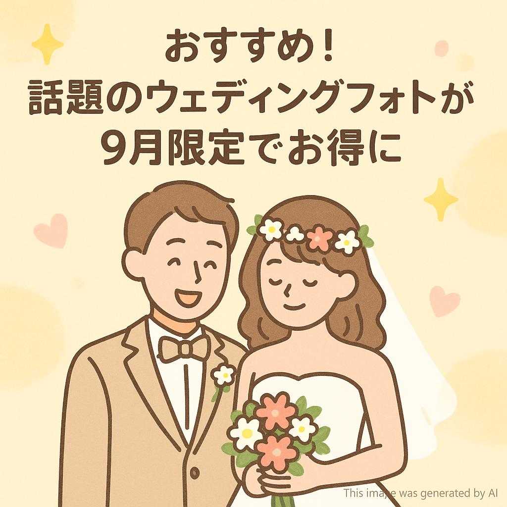 おすすめ！話題のウェディングフォトが9月限定でお得に