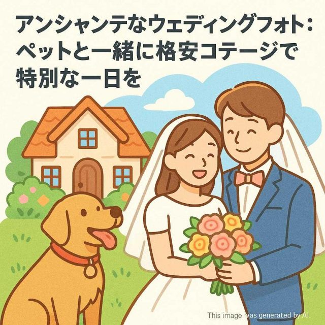 アンシャンテなウェディングフォト: ペットと一緒に格安コテージで特別な一日を