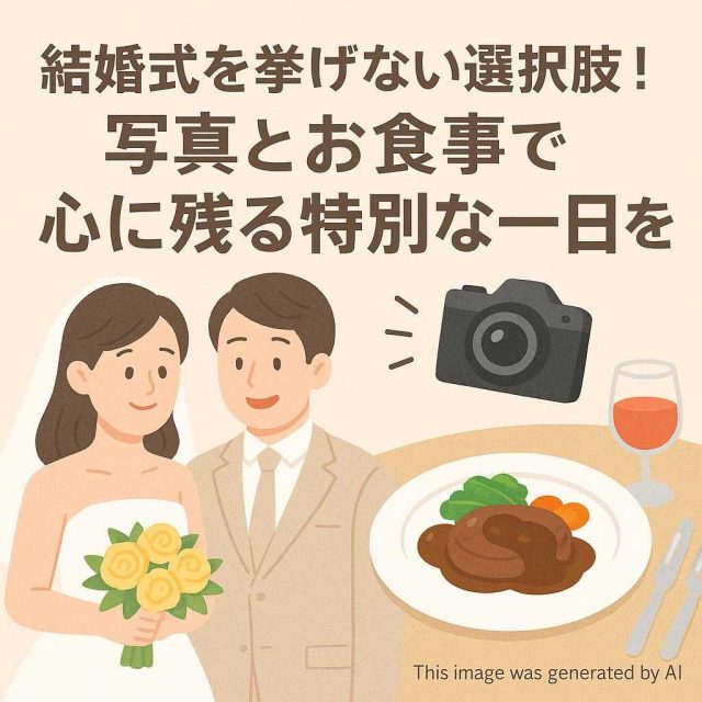 結婚式を挙げない選択肢！写真とお食事で心に残る特別な一日を
