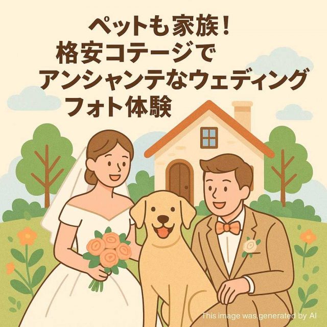 ペットも家族! 格安コテージでアンシャンテなウェディングフォト体験