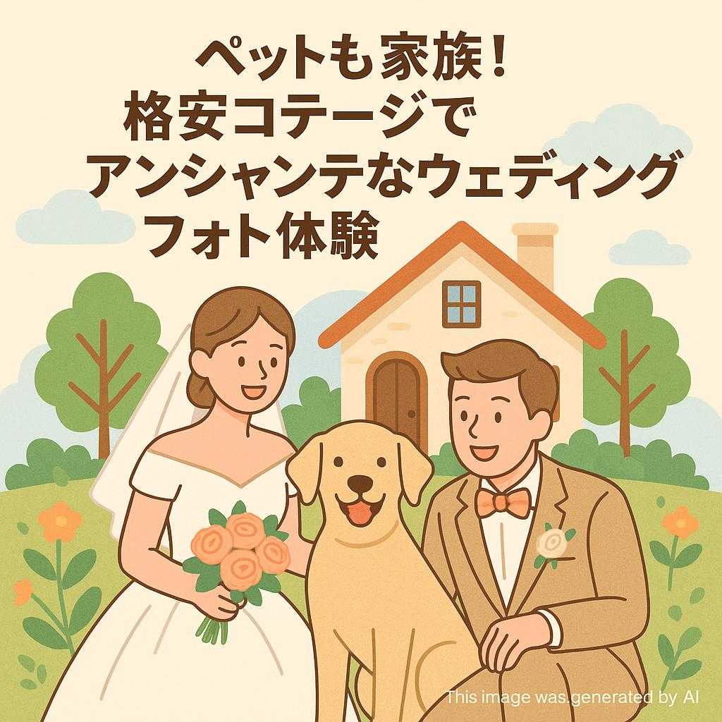 ペットも家族! 格安コテージでアンシャンテなウェディングフォト体験