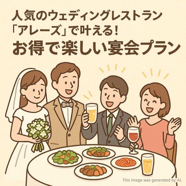 人気のウェディングレストラン「アレーズ」で叶える！お得で楽しい宴会プラン