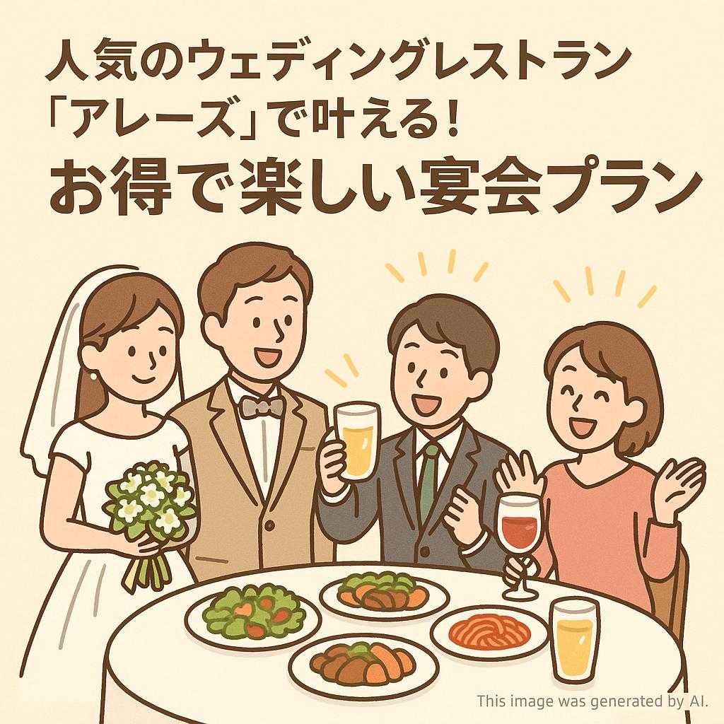 人気のウェディングレストラン「アレーズ」で叶える！お得で楽しい宴会プラン