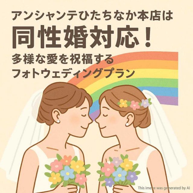 アンシャンテひたちなか本店は同性婚対応！多様な愛を祝福するフォトウェディングプラン