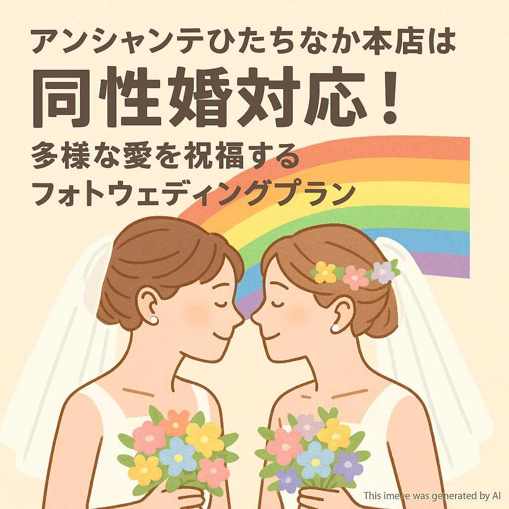 アンシャンテひたちなか本店は同性婚対応！多様な愛を祝福するフォトウェディングプラン