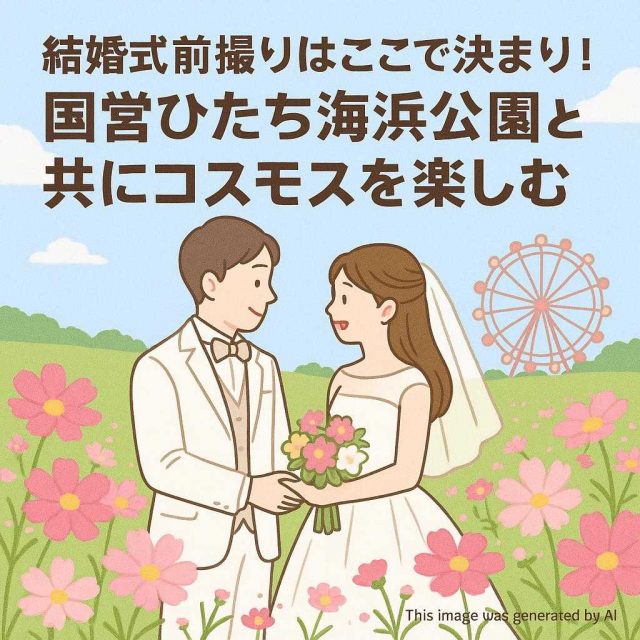 結婚式前撮りはここで決まり！国営ひたち海浜公園と共にコスモスを楽しむ