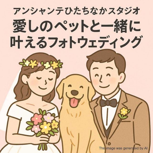 アンシャンテひたちなかスタジオ愛しのペットと一緒に叶える夢のフォトウェディング