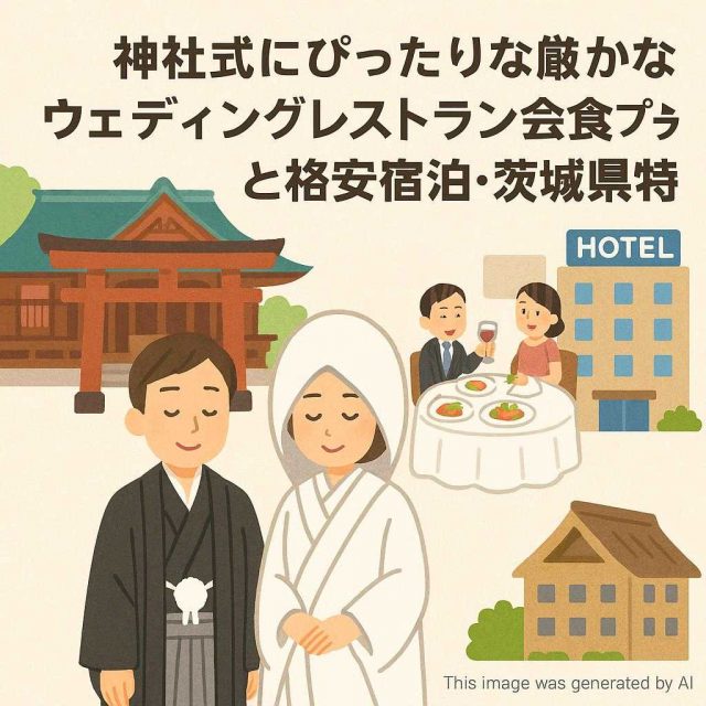 神社式にぴったりな厳かなウェディングレストラン会食プランと格安宿泊・茨城県特集