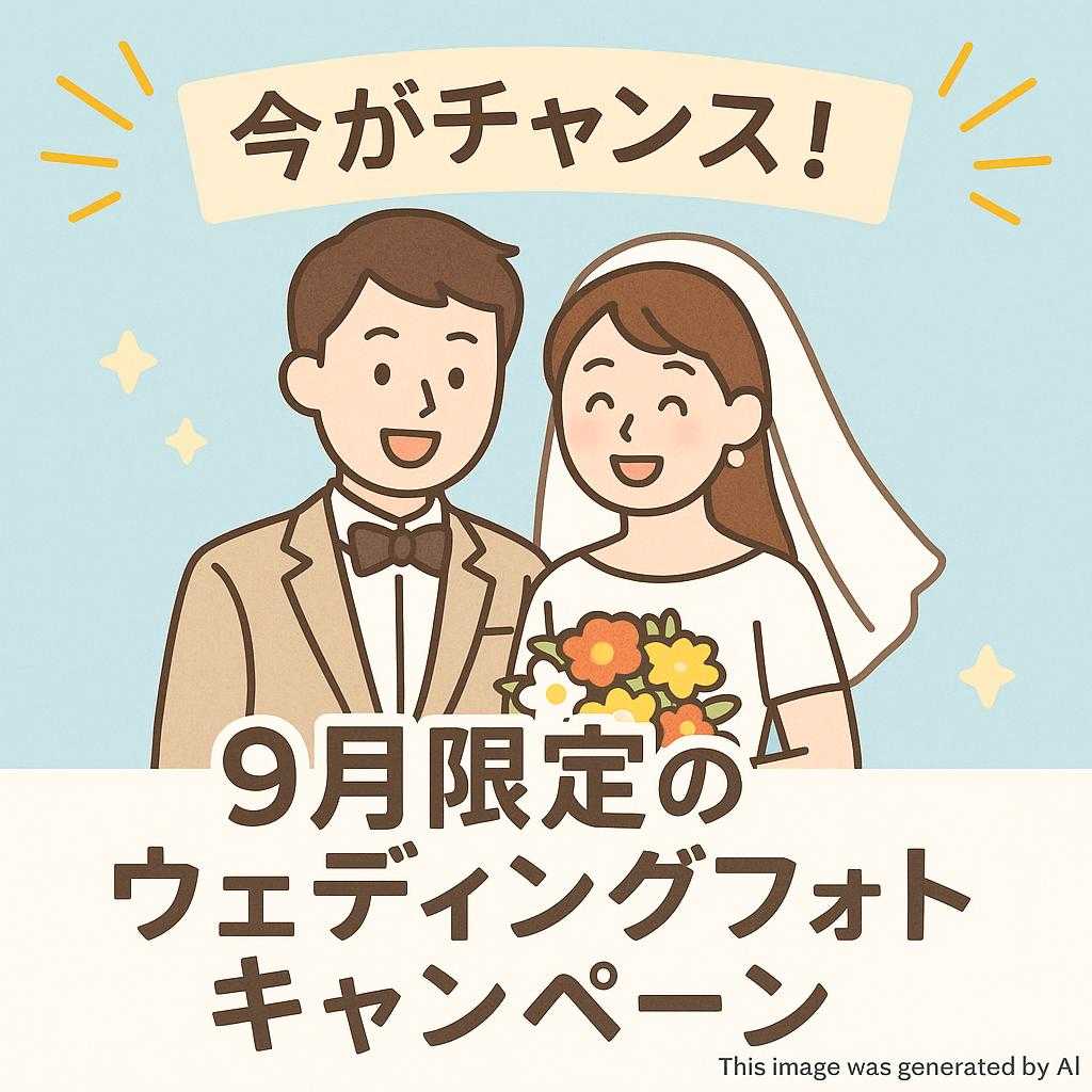 今がチャンス！9月限定のウェディングフォトキャンペーン