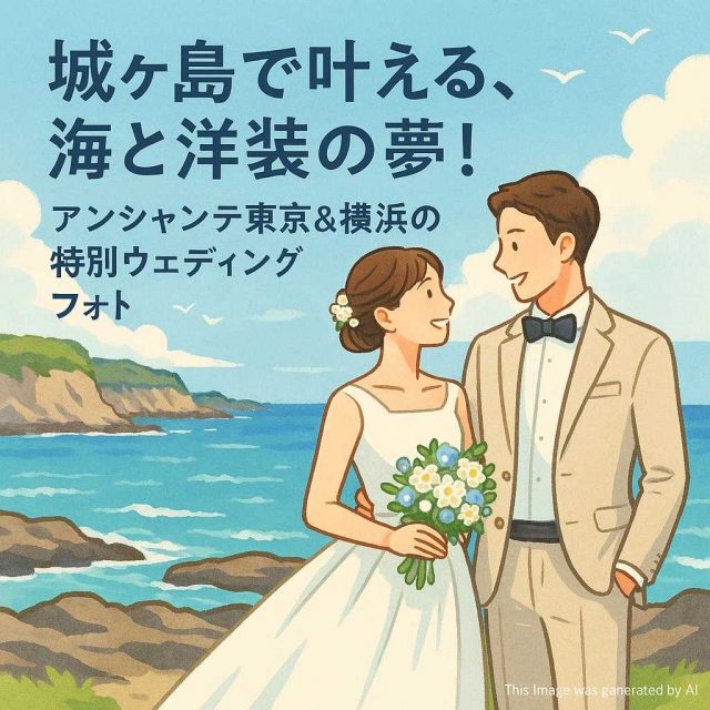 城ヶ島で叶える、海と洋装の夢！アンシャンテ東京＆横浜の特別ウェディングフォト