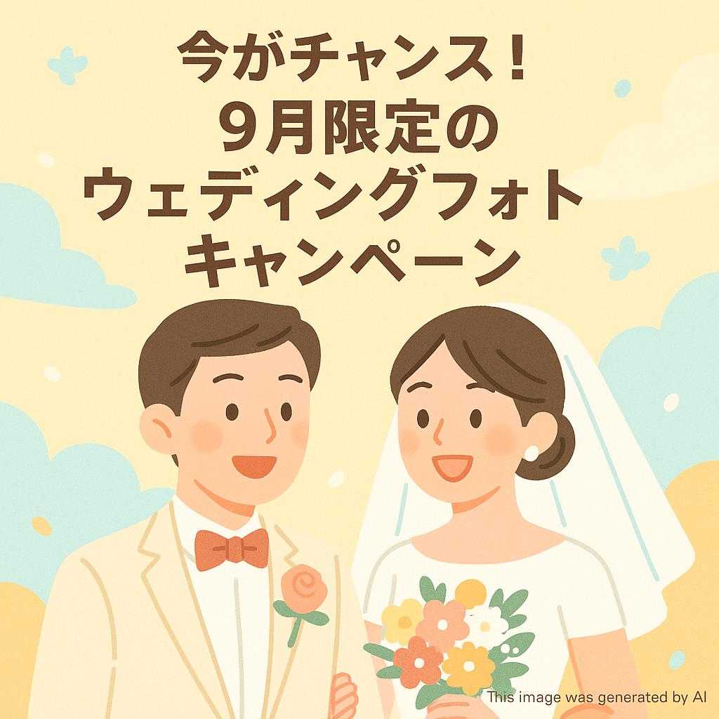 今がチャンス！9月限定のウェディングフォトキャンペーン