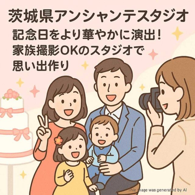 茨城県アンシャンテスタジオ 記念日をより華やかに演出！家族撮影OKのスタジオで思い出作り