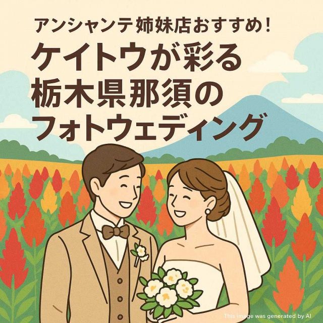 アンシャンテ姉妹店おすすめ！ケイトウが彩る栃木県那須のフォトウェディング