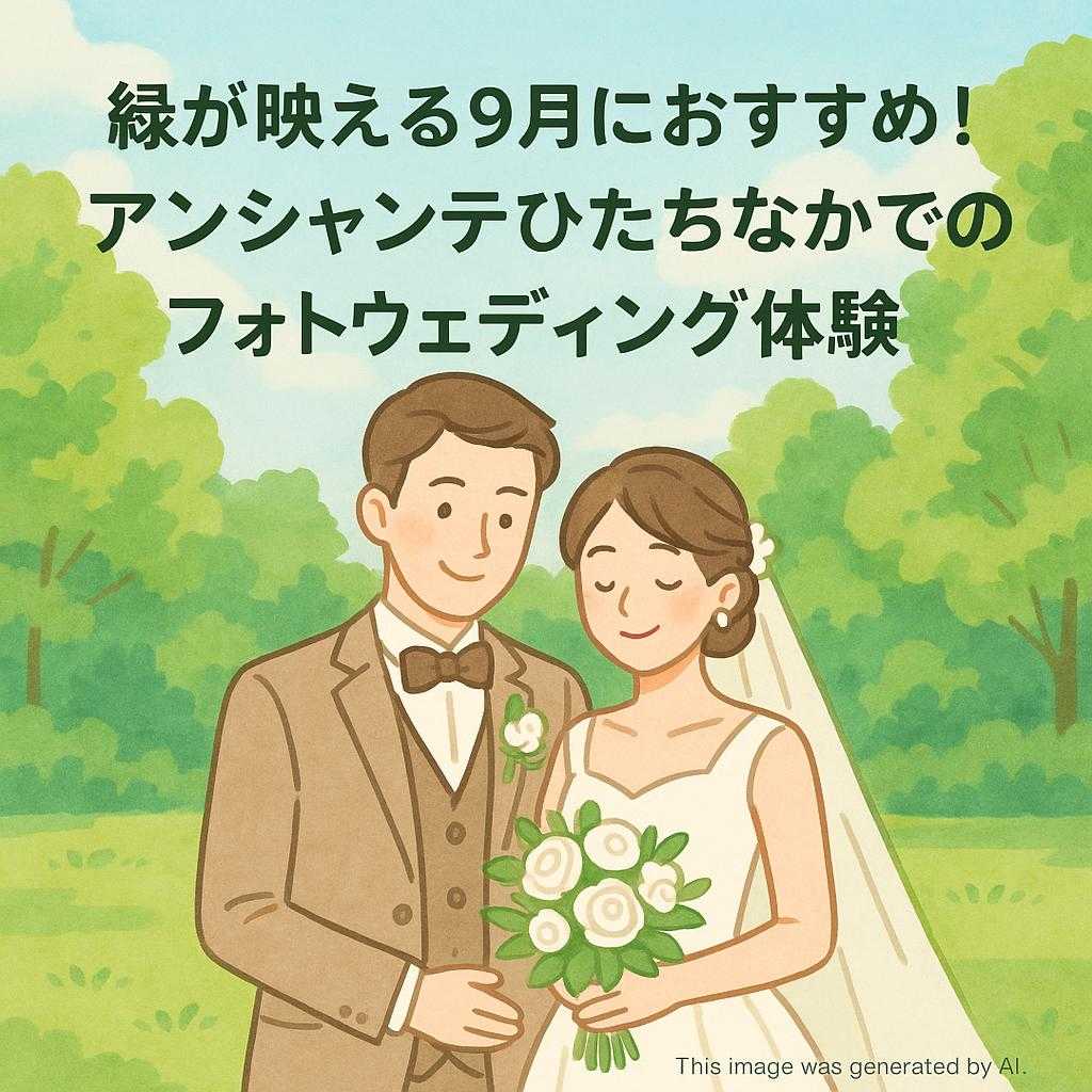 緑が映える9月におすすめ！アンシャンテひたちなかでのフォトウェディング体験