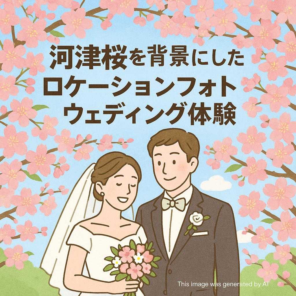 河津桜を背景にしたロケーションフォトウェディング体験