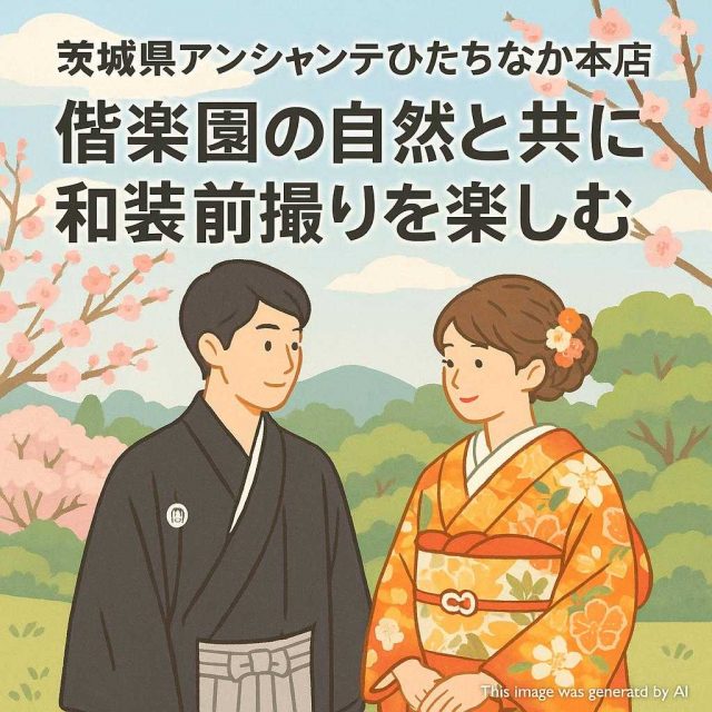 茨城県アンシャンテひたちなか本店 偕楽園の自然と共に和装前撮りを楽しむ