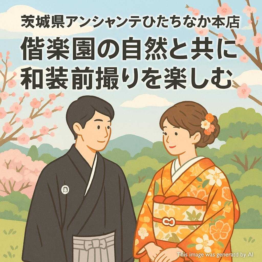 茨城県アンシャンテひたちなか本店 偕楽園の自然と共に和装前撮りを楽しむ
