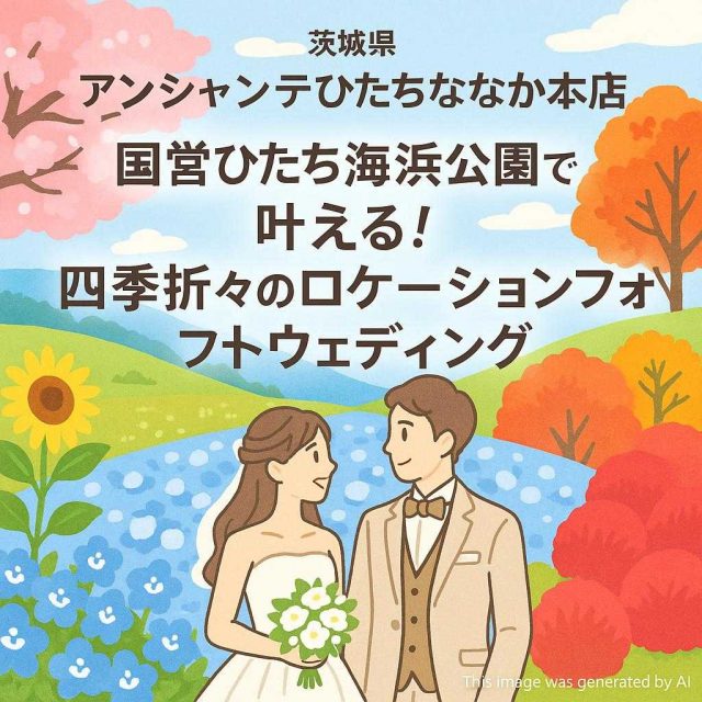 茨城県アンシャンテひたちなか本店 国営ひたち海浜公園で叶える！四季折々のロケーションフォトウェディング