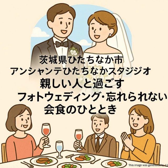 茨城県ひたちなか市 アンシャンテひたちなかスタジオ 親しい人と過ごすフォトウェディング・忘れられない会食のひととき