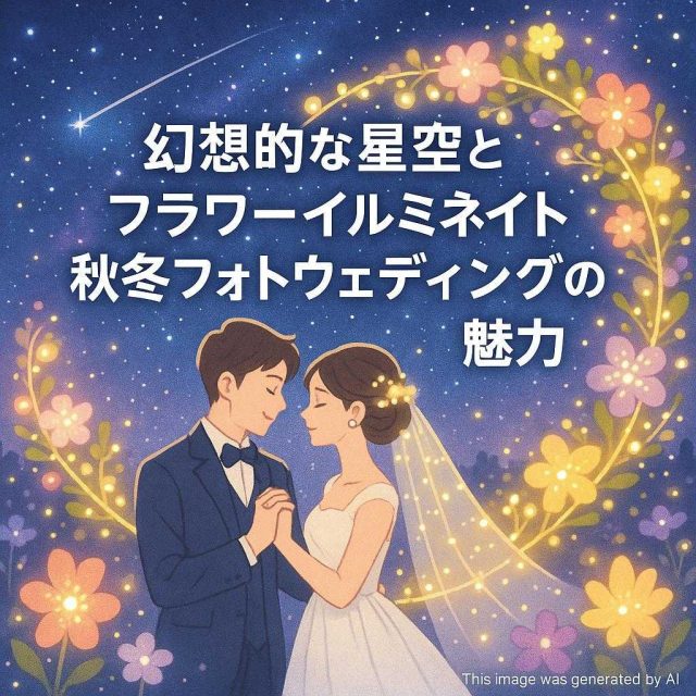 幻想的な星空とフラワーイルミネイト 秋冬フォトウェディングの魅力