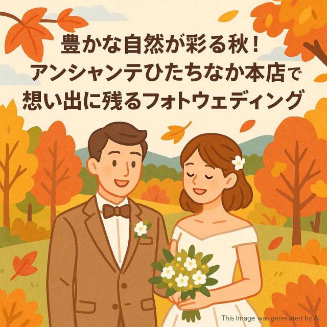 豊かな自然が彩る秋！アンシャンテひたちなか本店で想い出に残るフォトウェディング