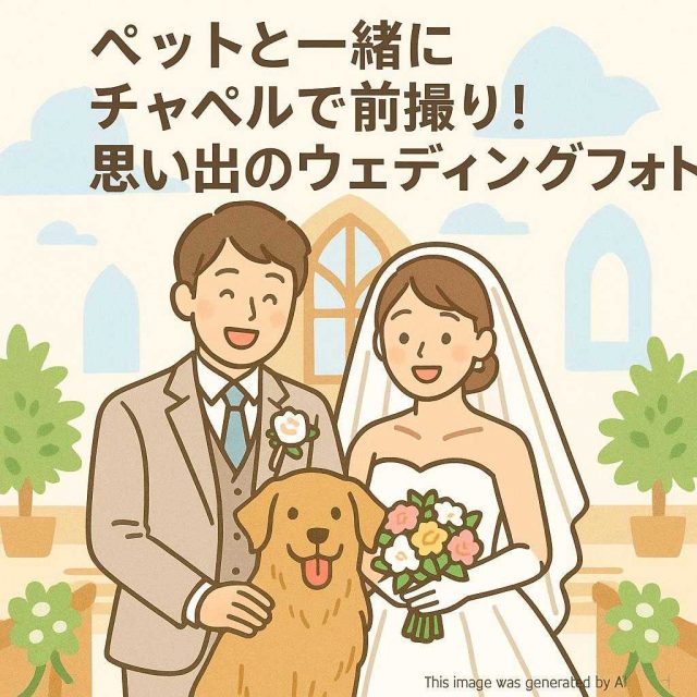 ペットと一緒にチャペルで前撮り！思い出のウェディングフォト