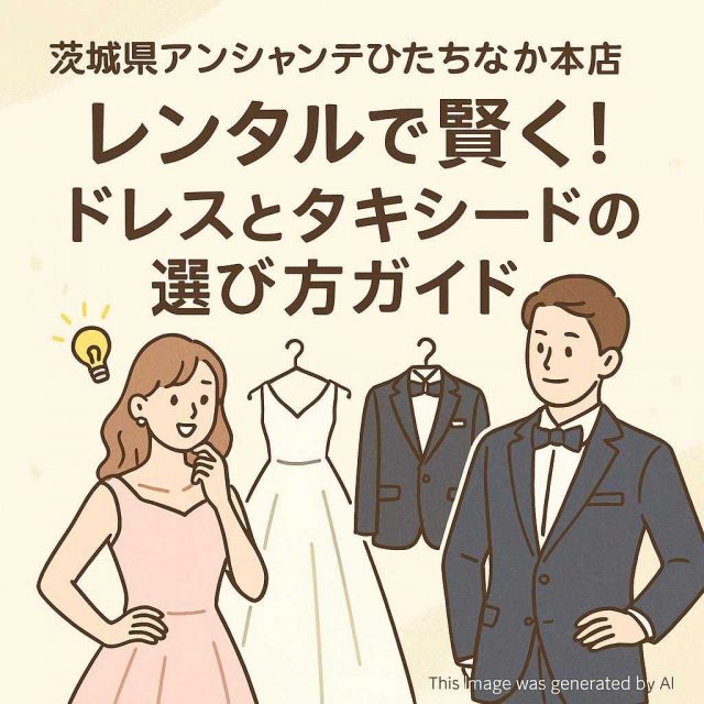 茨城県アンシャンテひたちなか本店 レンタルで賢く！ドレスとタキシードの選び方ガイド