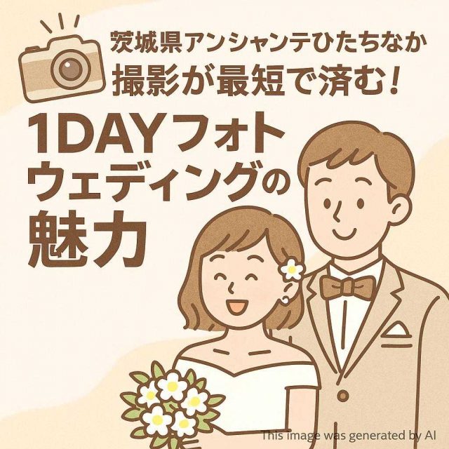 茨城県アンシャンテひたちなか撮影が最短で済む！1DAYフォトウェディングの魅力