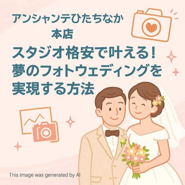 アンシャンテひたちなか本店 スタジオ格安で叶える！夢のフォトウェディングを実現する方法