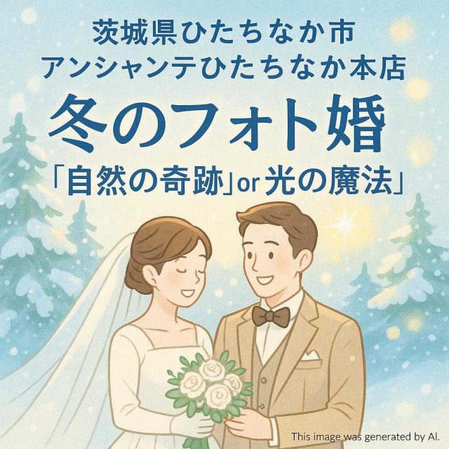 茨城県ひたちなか市 アンシャンテひたちなか本店 【冬のフォト婚】 「自然の奇跡」or「光の魔法」