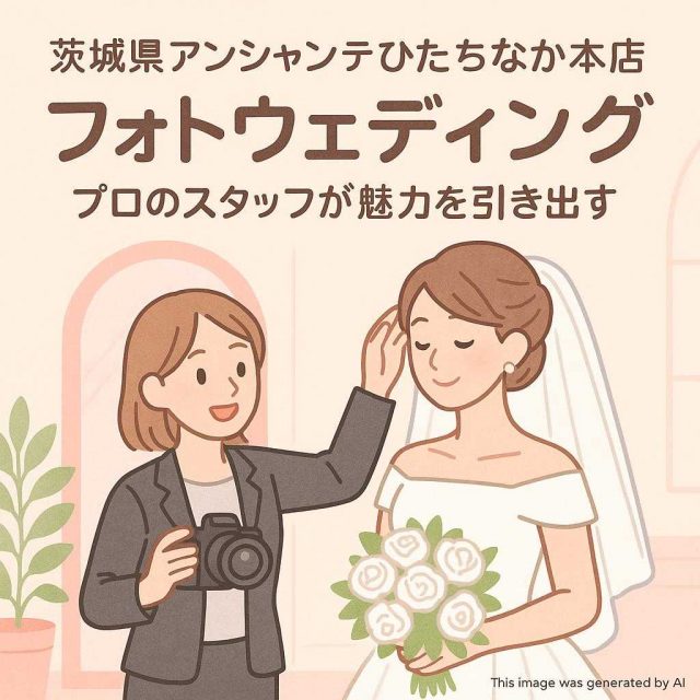 茨城県アンシャンテひたちなか本店 プロのスタッフが魅力を引き出すフォトウェディング