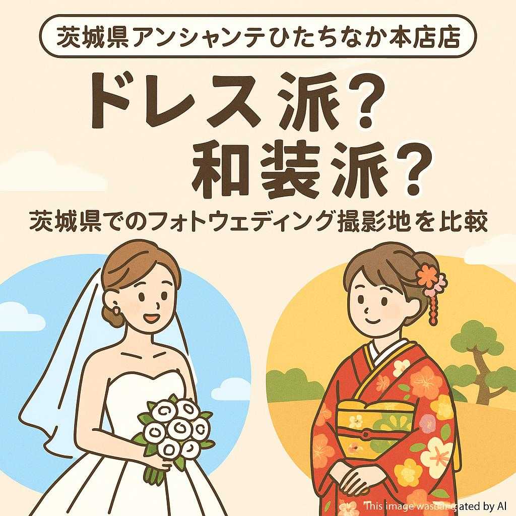 茨城県アンシャンテひたちなか本店 ドレス派？和装派？茨城県でのフォトウェディング撮影地を比較