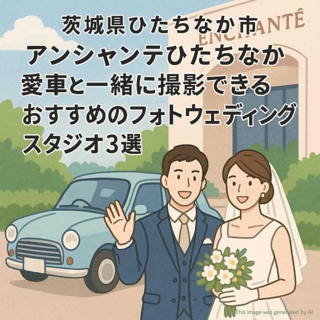 茨城県ひたちなか市アンシャンテひたちなか　愛車と一緒に撮影できるおすすめのフォトウェディングスタジオ3選