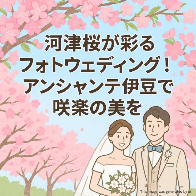 河津桜が彩るフォトウェディング！アンシャンテ伊豆で咲楽の美を