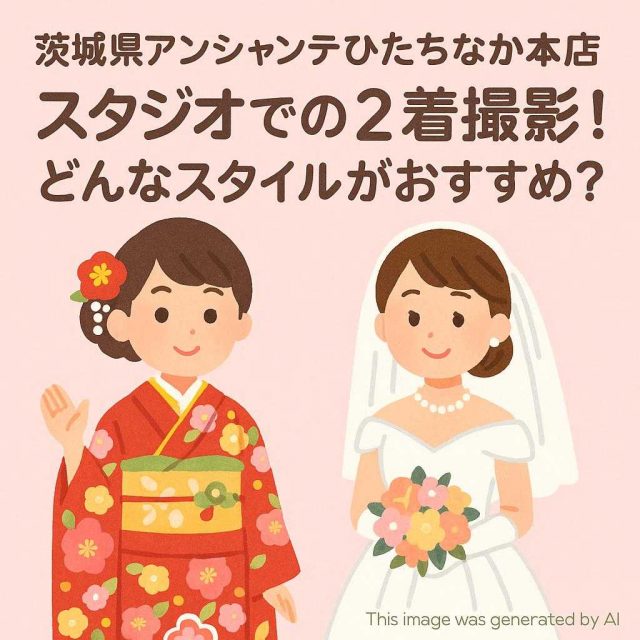 茨城県アンシャンテひたちなか本店 スタジオでの2着撮影！どんなスタイルがおすすめ？